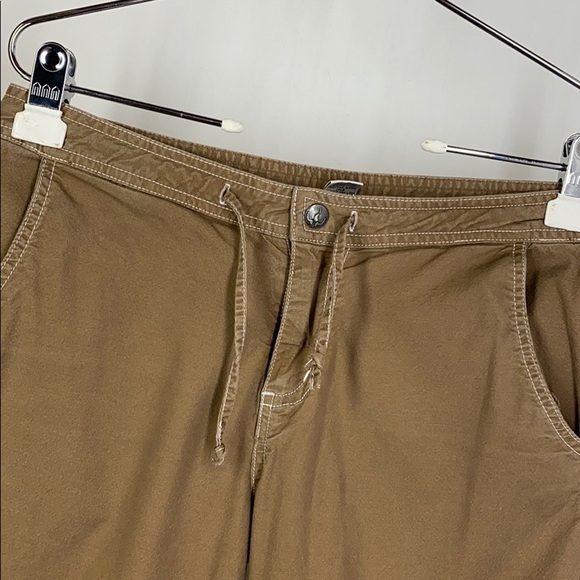 PRANA S Tan Cargo Capri Cropped Pants Embroidered - Picture 5 of 8